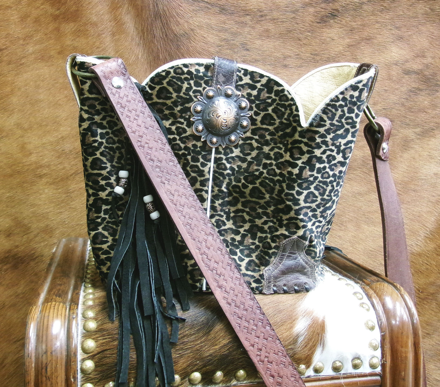 Bucket Bag Cowboy Boot Fringe Purse BK146